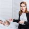 Single professional mother and her two sleeping children